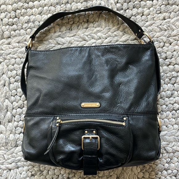 Michael Kors EUC black leather large shoulder bag - Picture 1 of 12